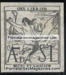 exlibris nude erotic bookplate